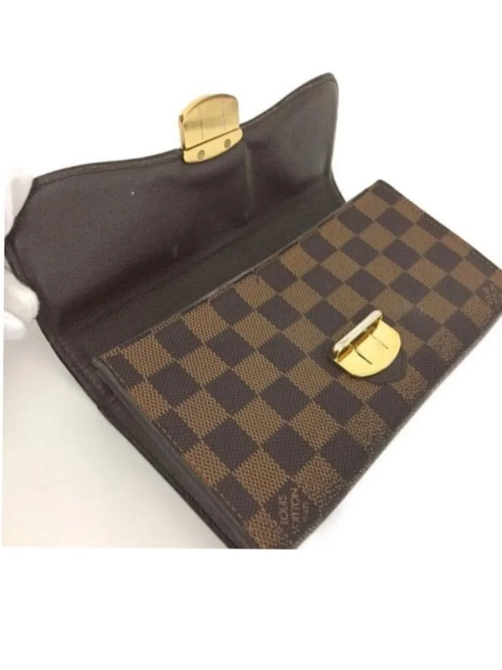 Authentic Louis Vuitton Sistina Bifold Long Wallet Damier Ebene Brown